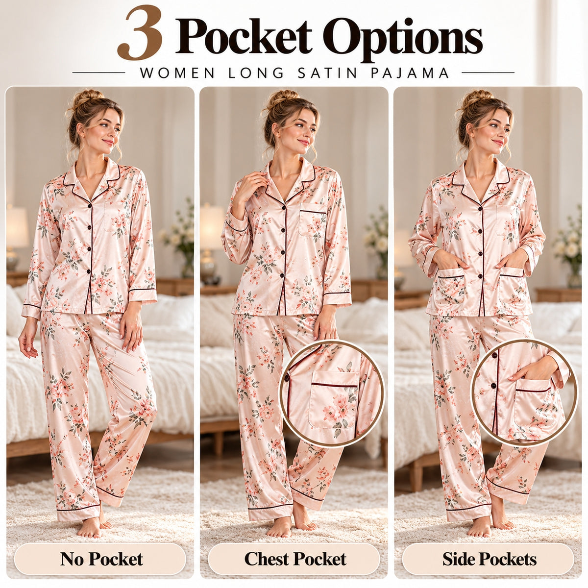 Gingerbread & Candy Cane Women Long Satin Pajama TG16
