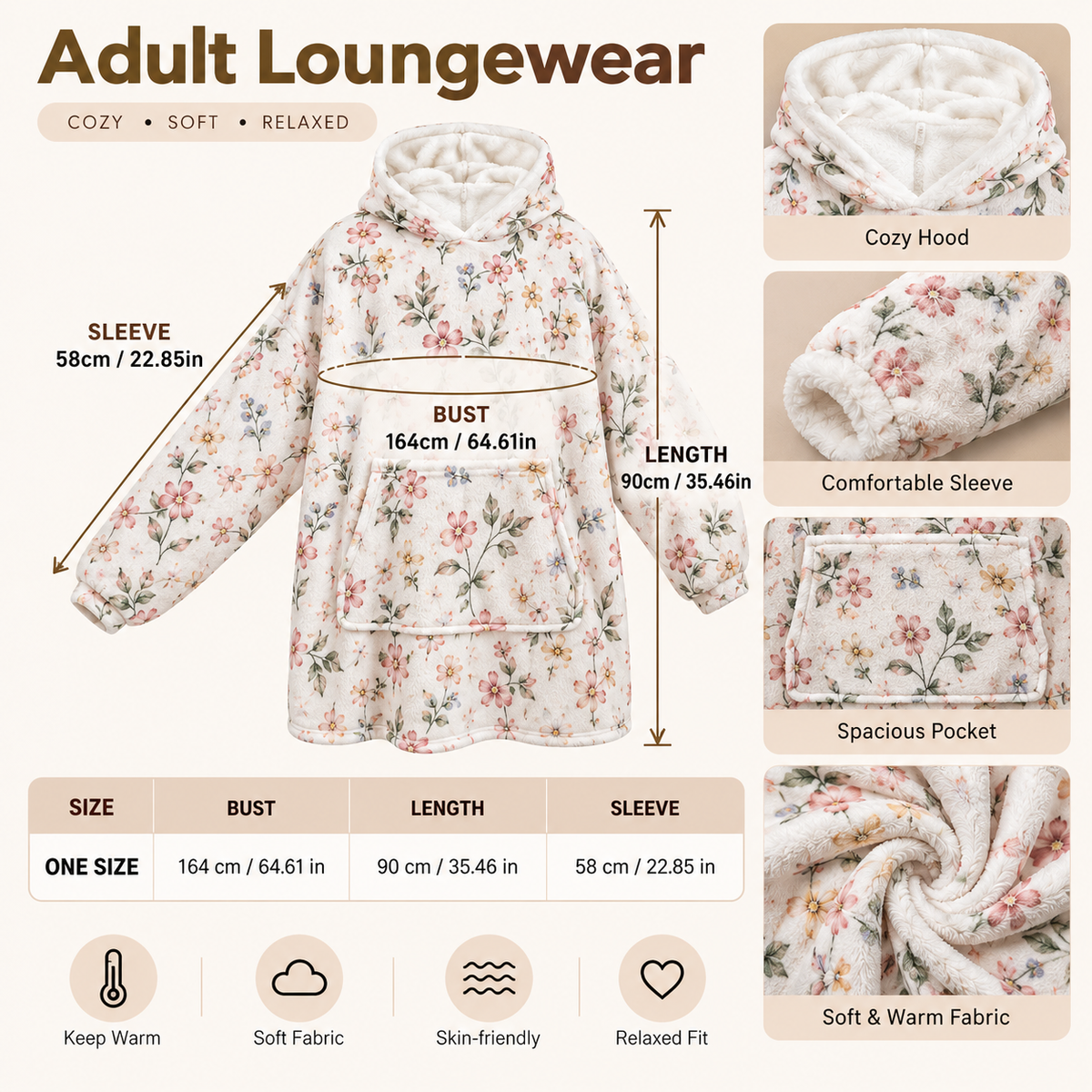 Cozy Woodland Animals Oversized Snug Hoodie TP01