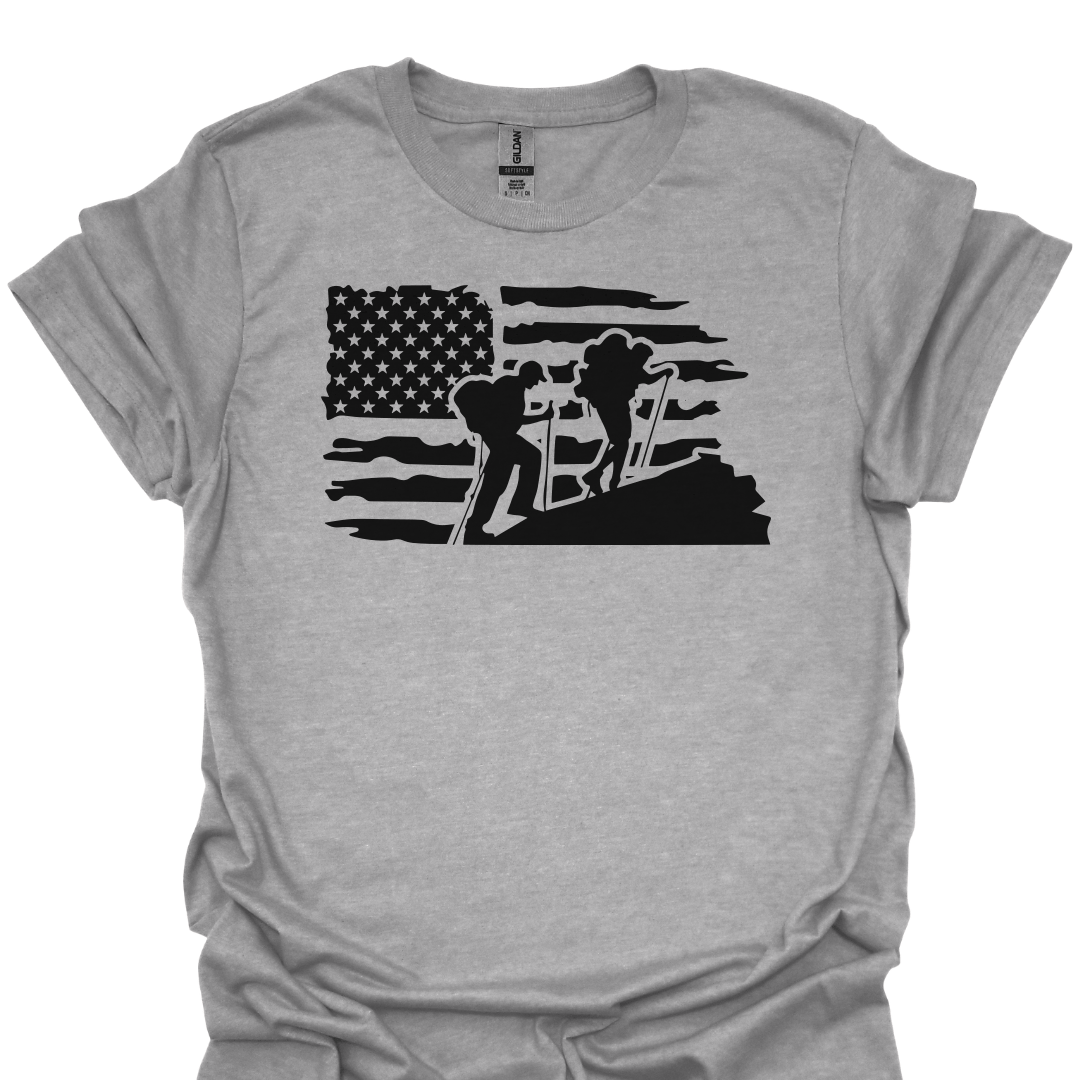 American Flag Hiking T-Shirt