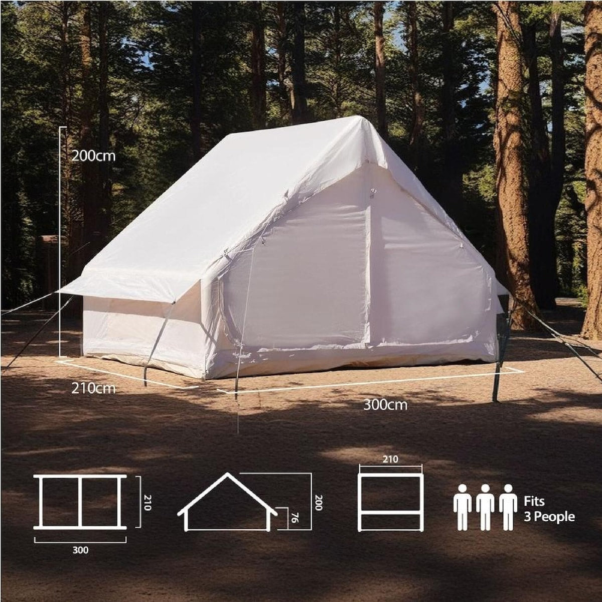 OUTDOOR360 Inflatable Tent Camping Hiking Pop Up Beach Tent Air Tents 3 x 2.1 x 2M