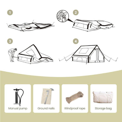 OUTDOOR360 Inflatable Tent Camping Hiking Pop Up Beach Tent Air Tents 3 x 2.1 x 2M