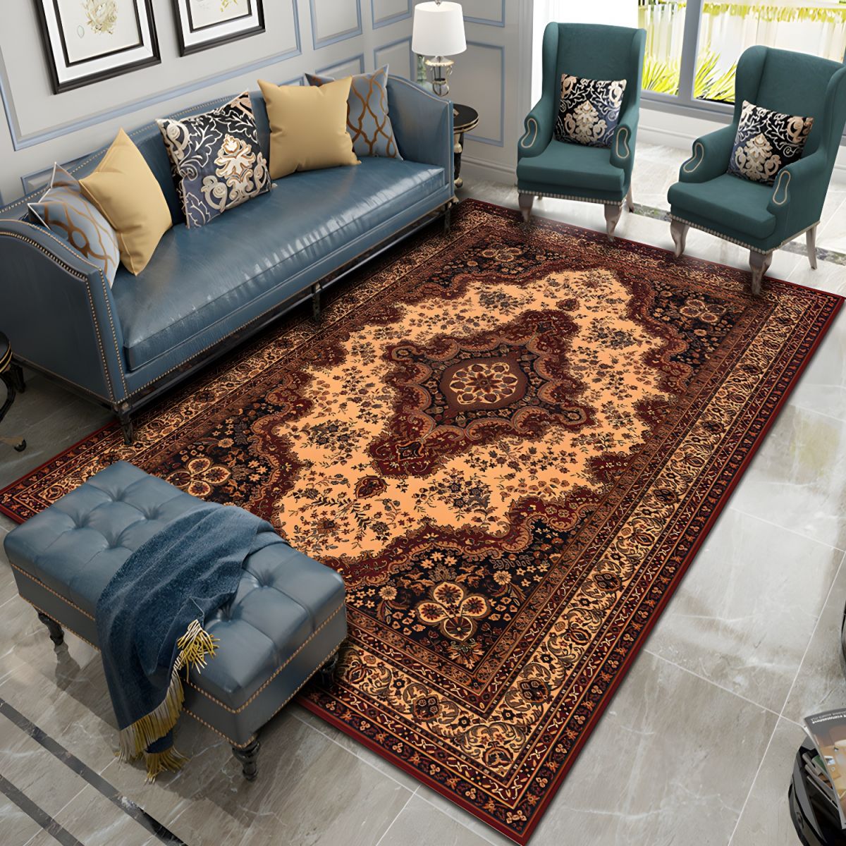 Vintage Medallion Persian Area Rug LD6