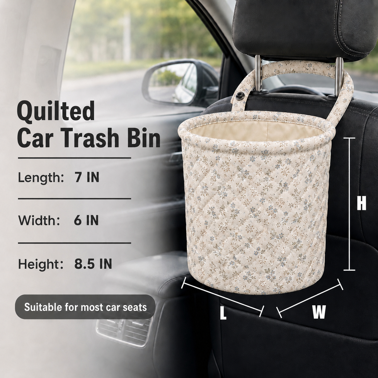 American Flag Patchwork Quilted Car Trash Bin TP01