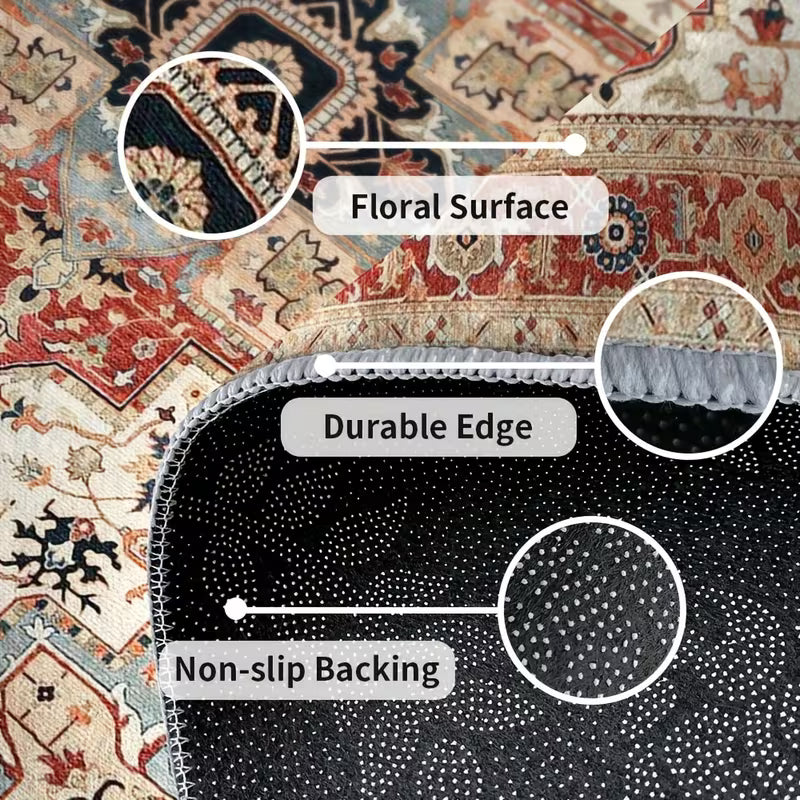 Antique Floral & Geometric Persian Area Rug LD1