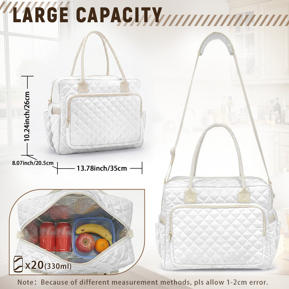 Starry Night Mountain Quilted Puffy Tote TN10