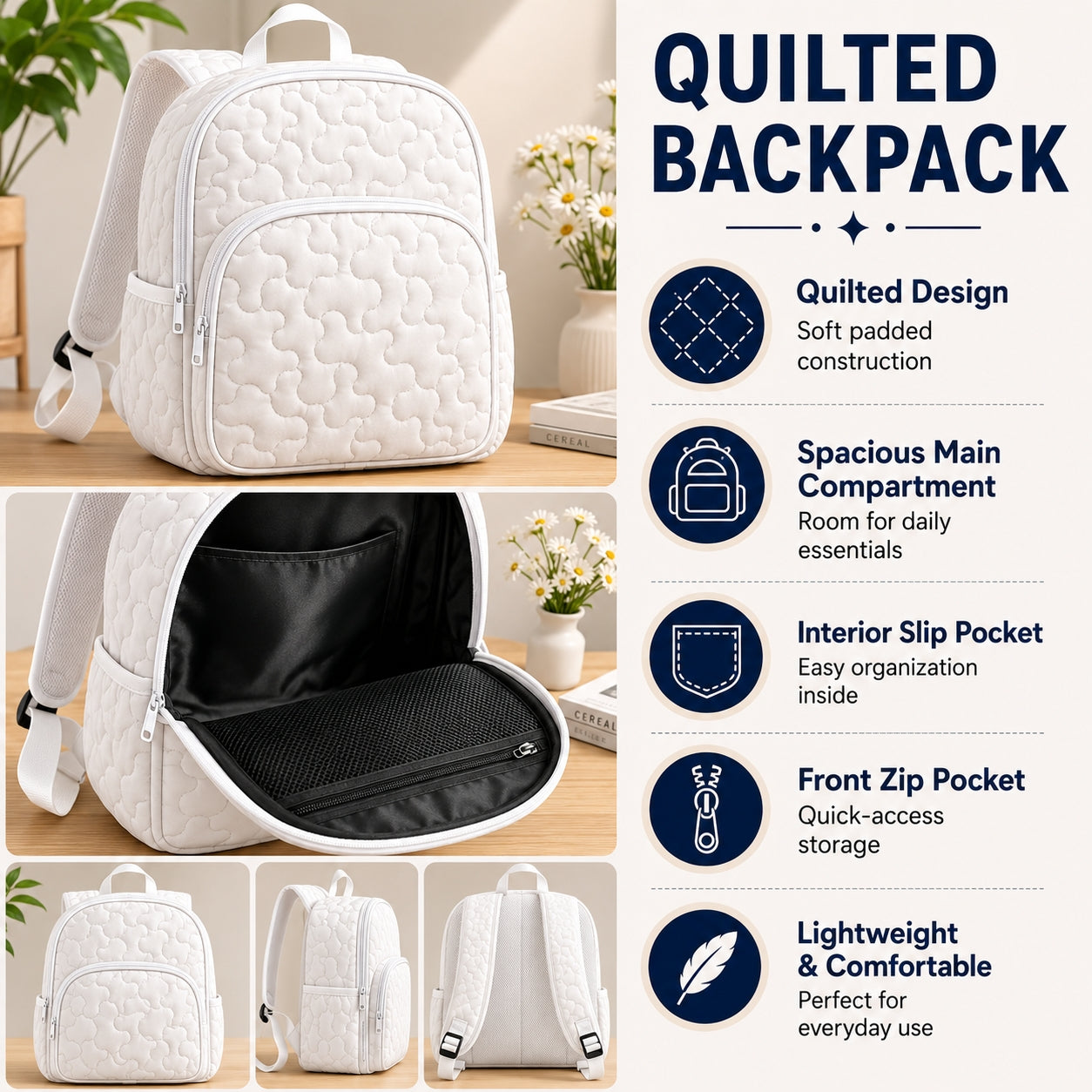 Camping Vibe Quilted Backpack TP01