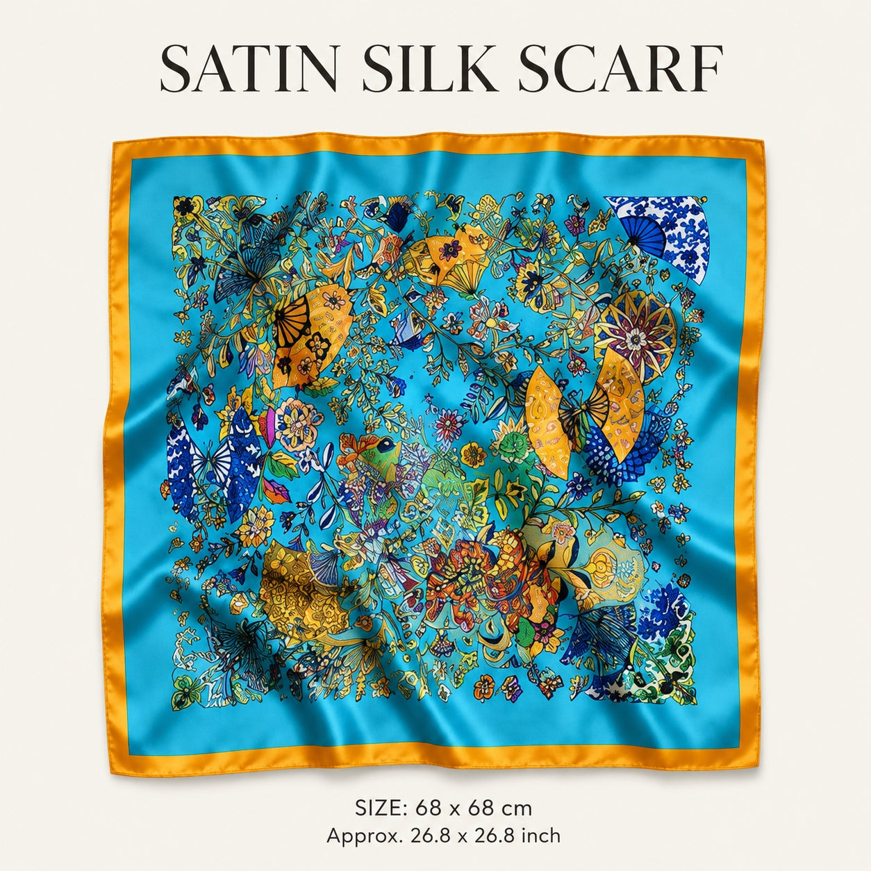 Elegant & Versatile Luxury Scarf Satin Square Scarf