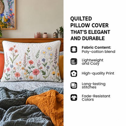 Herbal Garden Patchwork Quilted Pillow Cover QV79QLTPLC