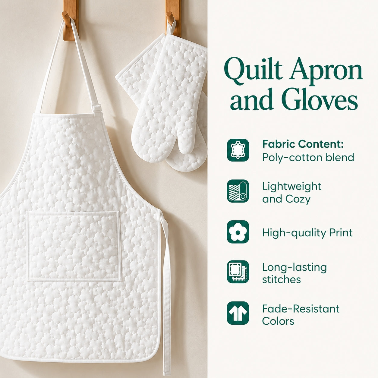 Hippie Van Cat Quilt Apron and Gloves Set QV01