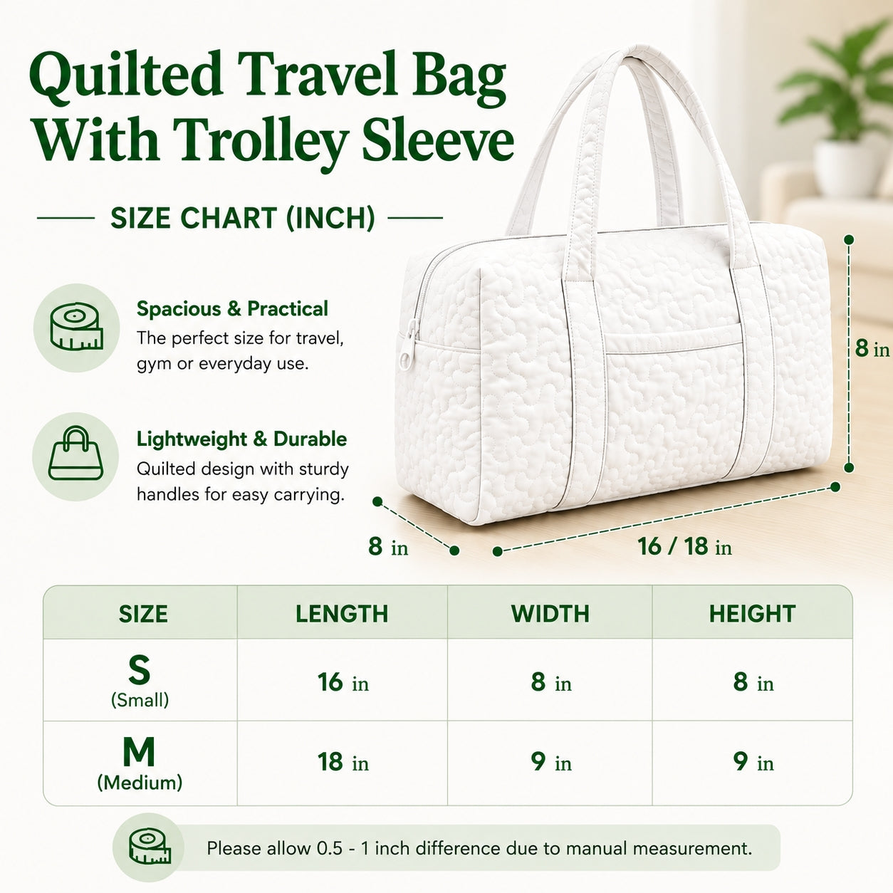 Stay Groovy Quilted Travel Bag with Trolley Sleeve LD01