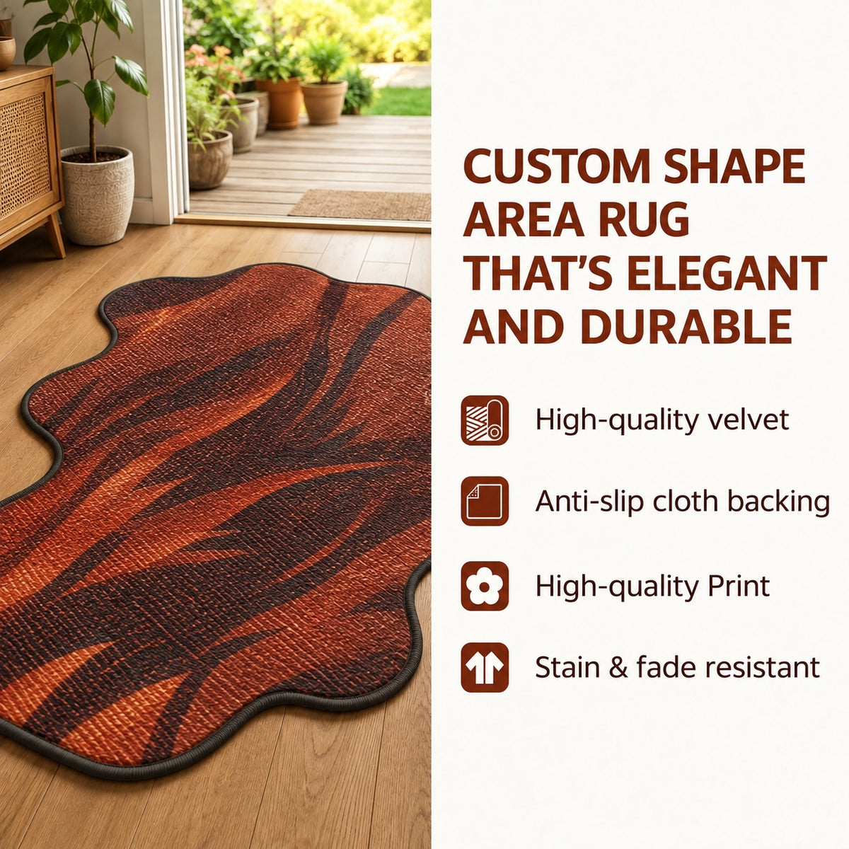 Cozy Pumpkin House Ghost Custom Shape Area Rug Crystal Velvet Style LD08