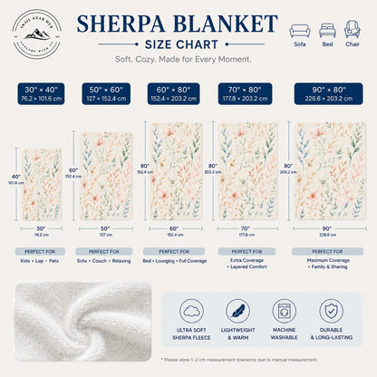 Celestial Luna Moth & Botanical Patchwork Sherpa Blanket TP05