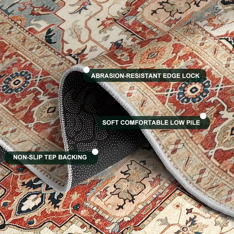 Antique Floral & Geometric Persian Area Rug LD1