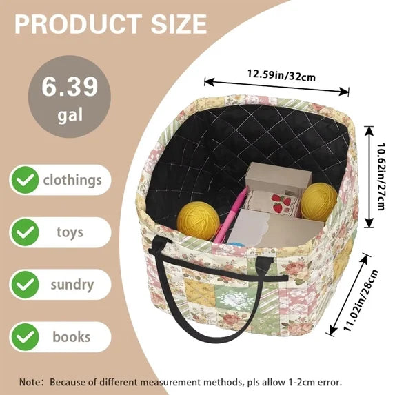 Colorful Hippie Bus Quilted Storage Basket TP01
