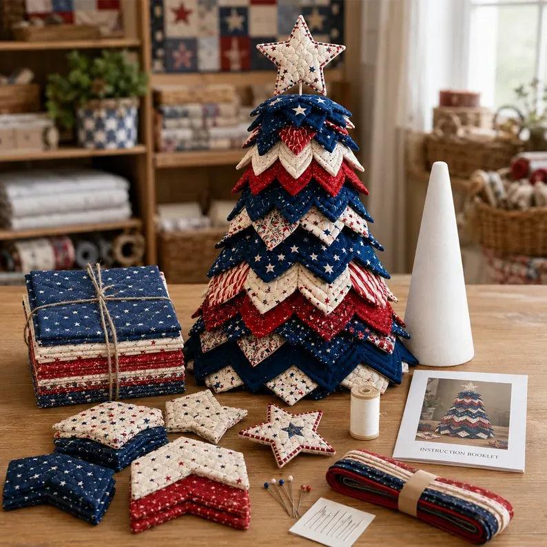 Patriotic Patchwork Craft DIY Quilted Tree Kit LD11