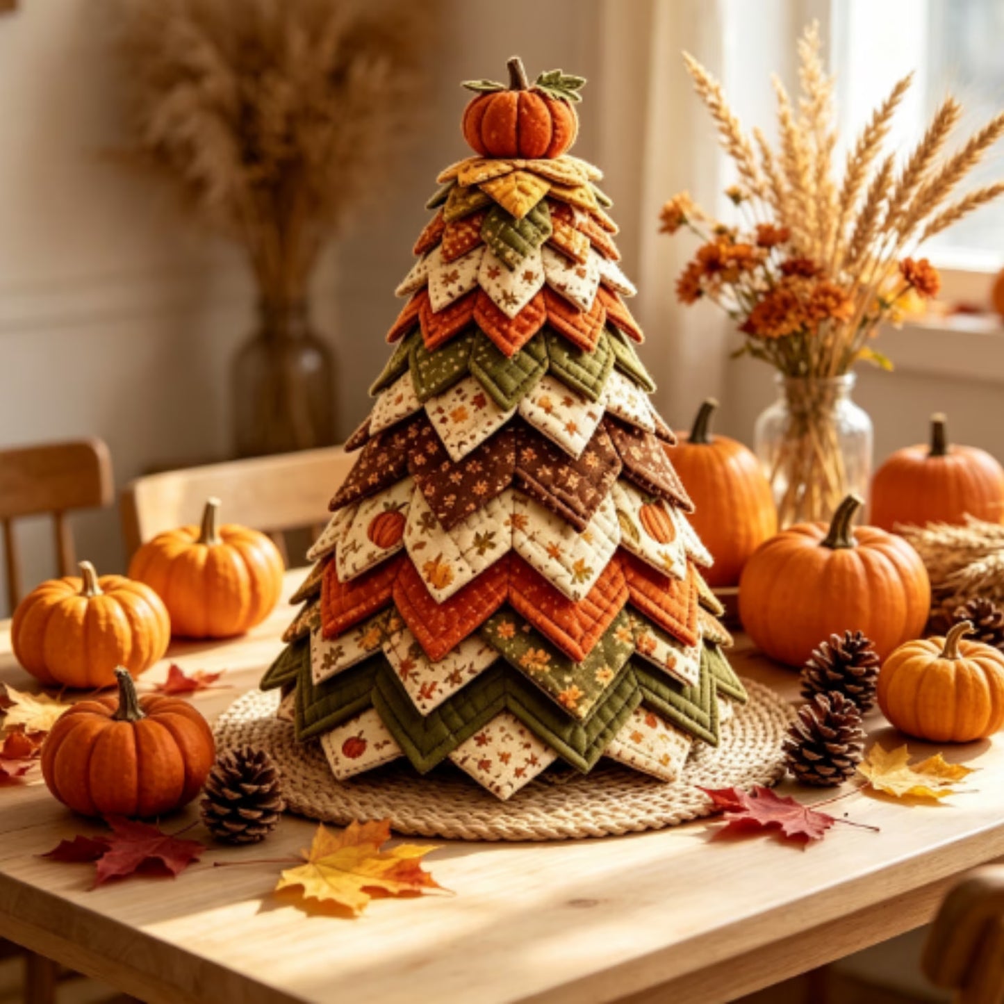 Cozy Autumn Decor DIY Quilted Pumpkin Tree Kit LD7