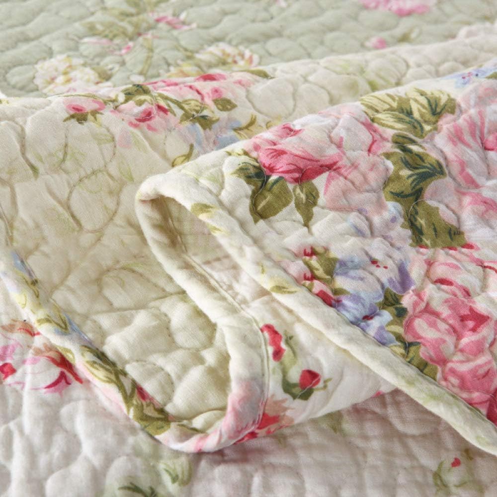 Vintage Floral Cotton Handmade Quilt Set EM16