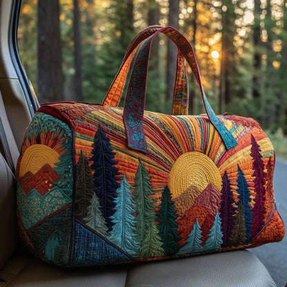 Sunset Over Pine Ridge Quilted Duffle Bag