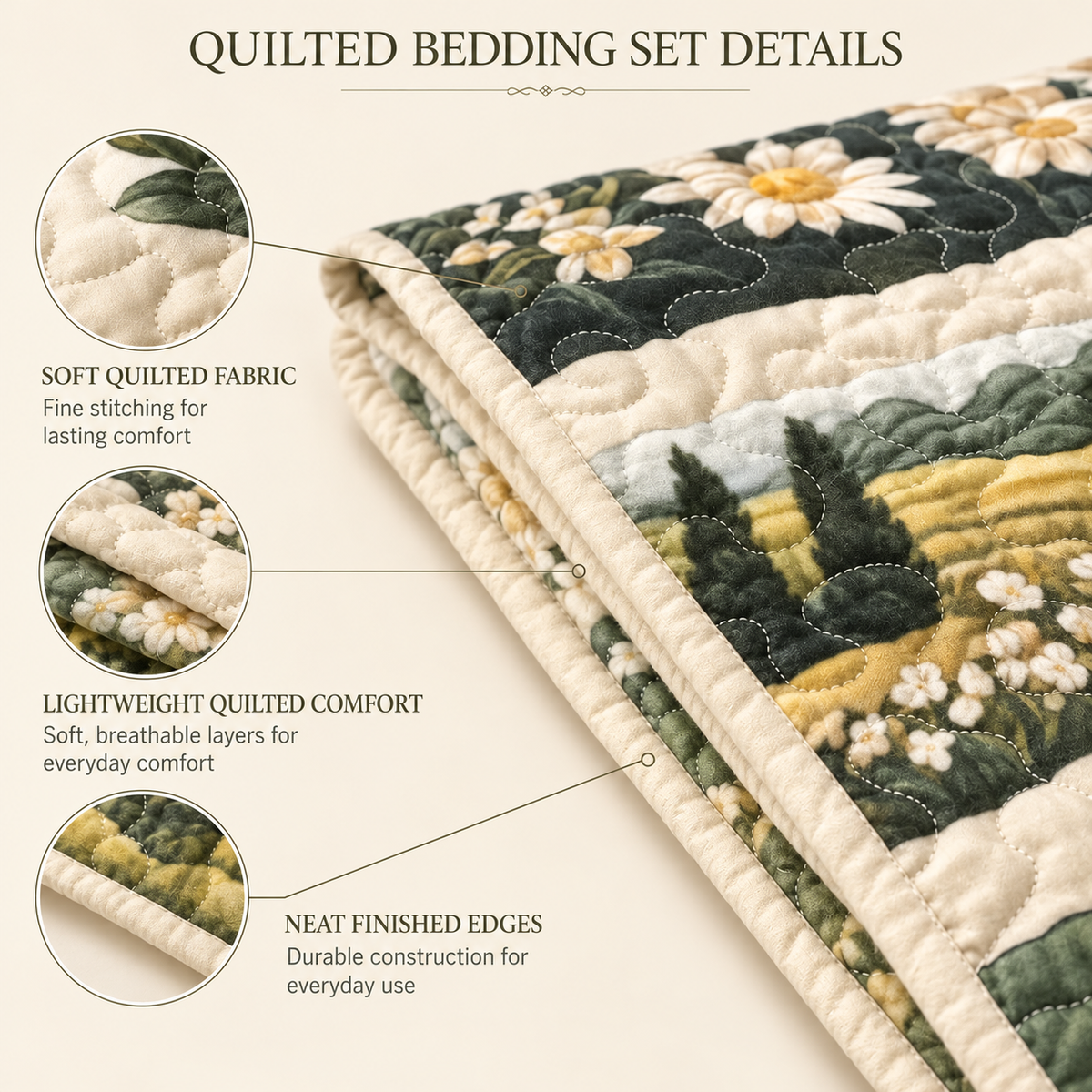 Navy Blue Damask Quilted Bedding Set TG266