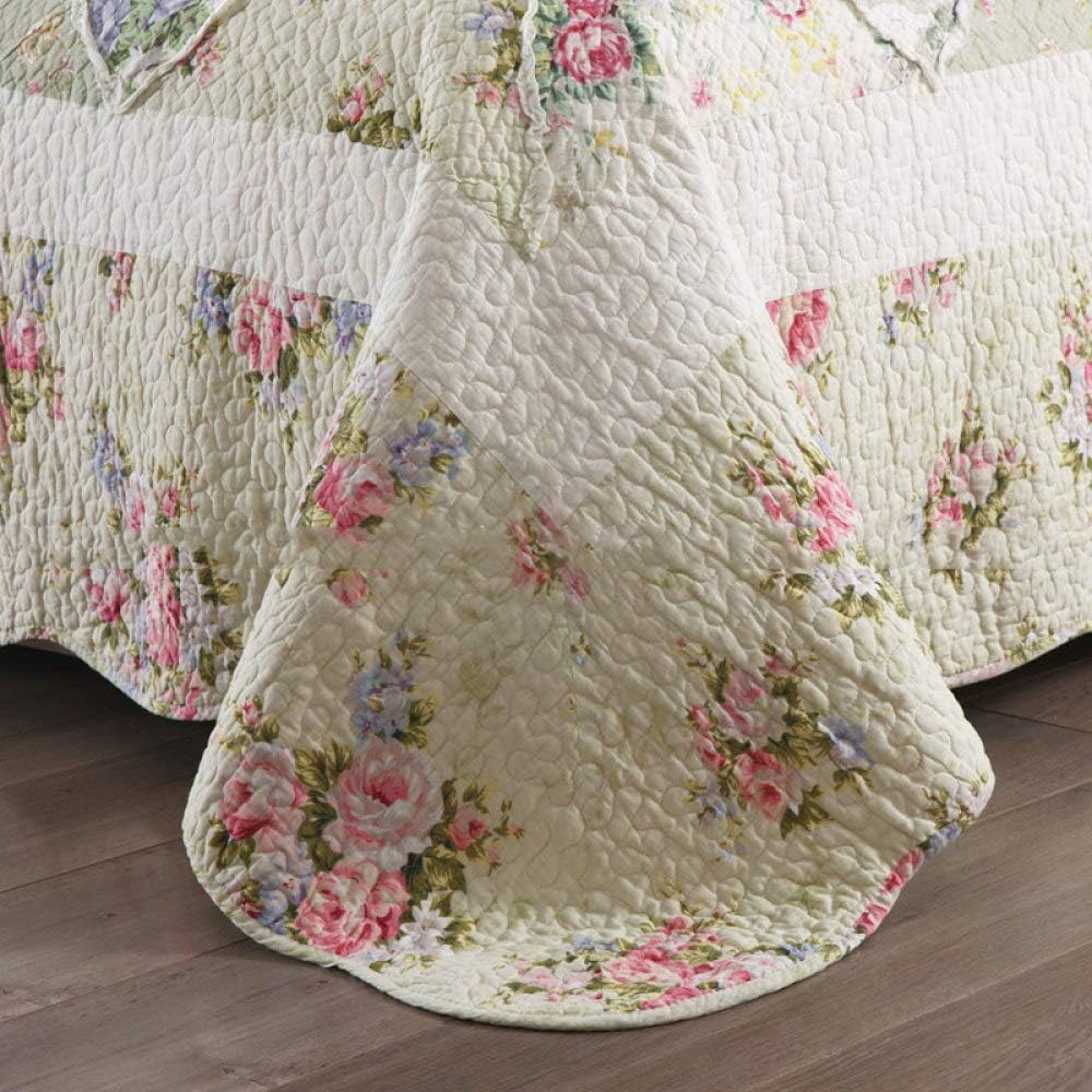 Vintage Floral Cotton Handmade Quilt Set EM16