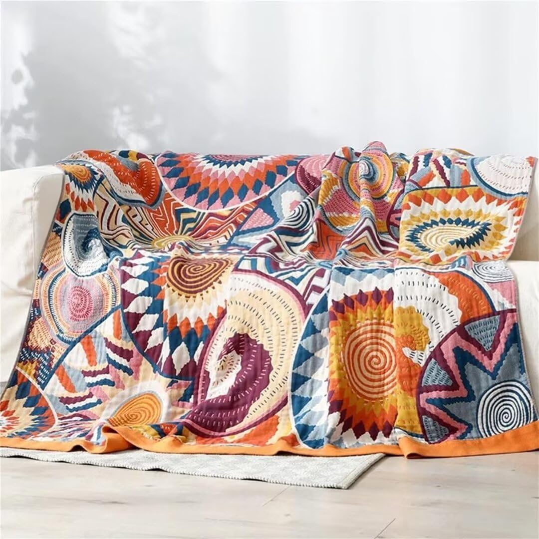 Bohemian Geometric Sun Cotton Woven Blanket Sofa Towel EM22