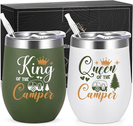 King/Queen of The Camper 12oz Tumbler 03 - Set 2 Tumblers