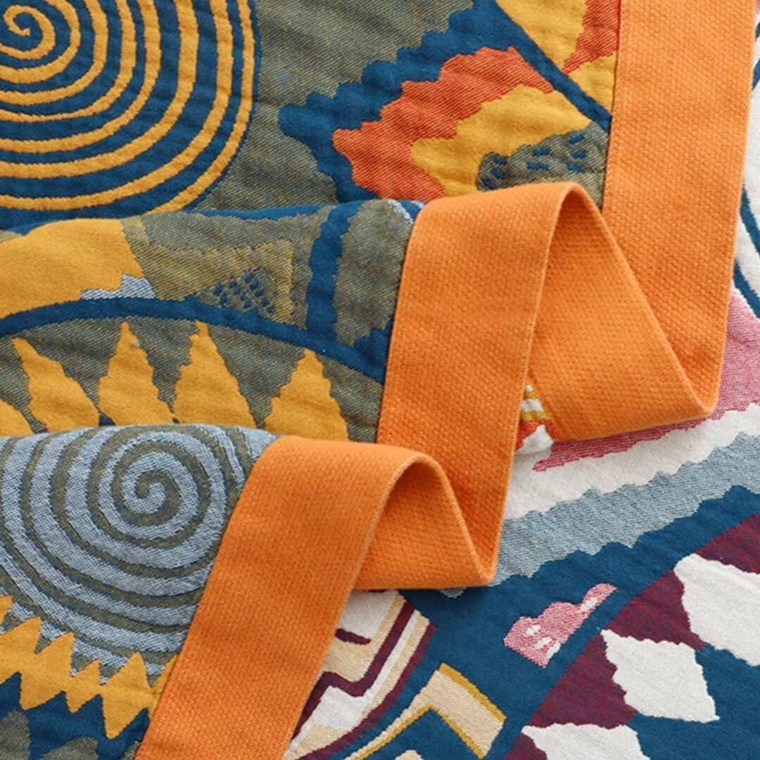Bohemian Geometric Sun Cotton Woven Blanket Sofa Towel EM22