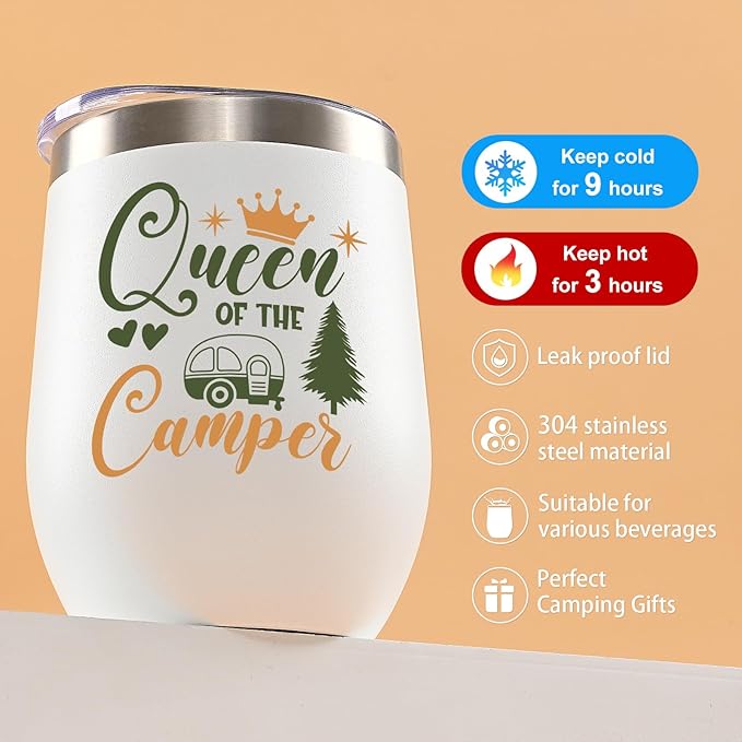 King/Queen of The Camper 12oz Tumbler 03 - Set 2 Tumblers