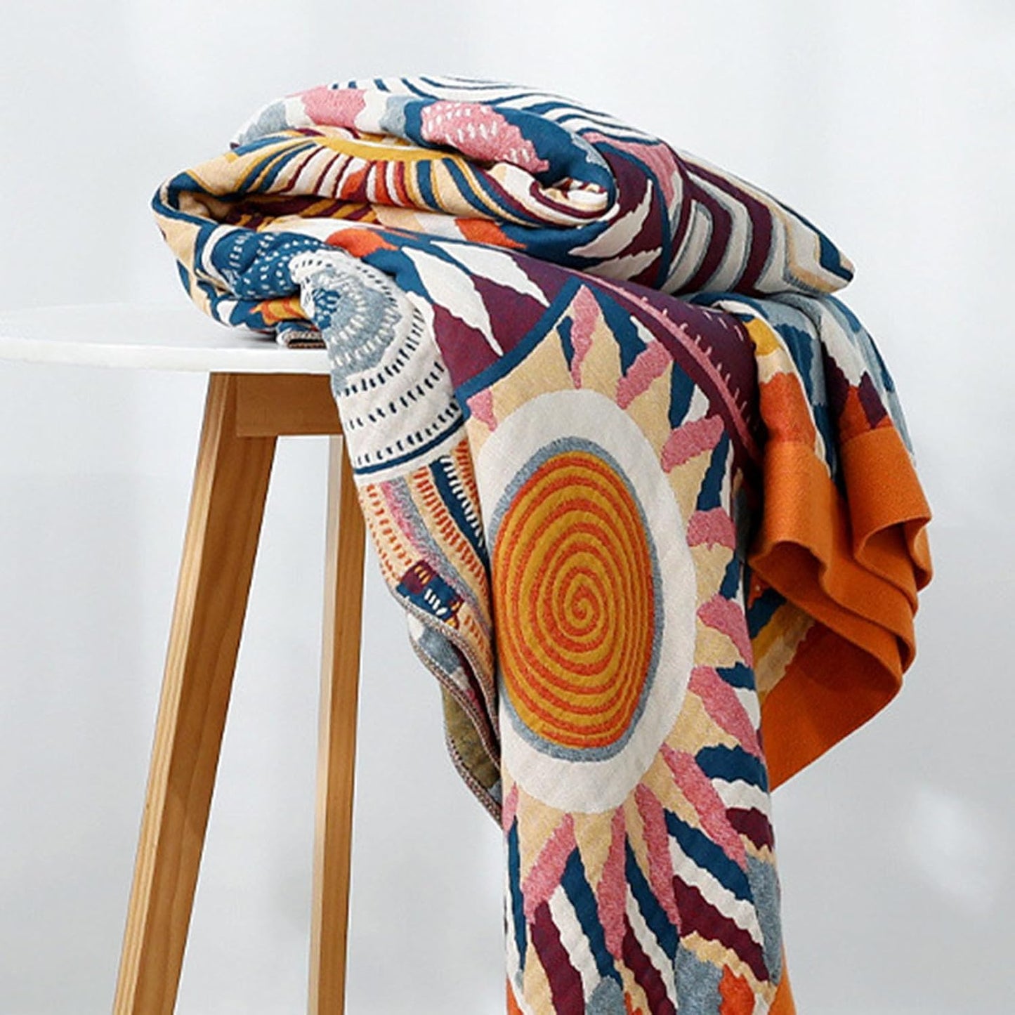Bohemian Geometric Sun Cotton Woven Blanket Sofa Towel EM22