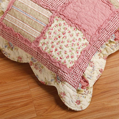 Korean Patchwork Plaid Cotton Handmade Quilt Set EM17
