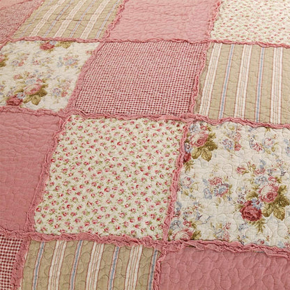 Korean Patchwork Plaid Cotton Handmade Quilt Set EM17