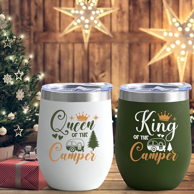 King/Queen of The Camper 12oz Tumbler 03 - Set 2 Tumblers