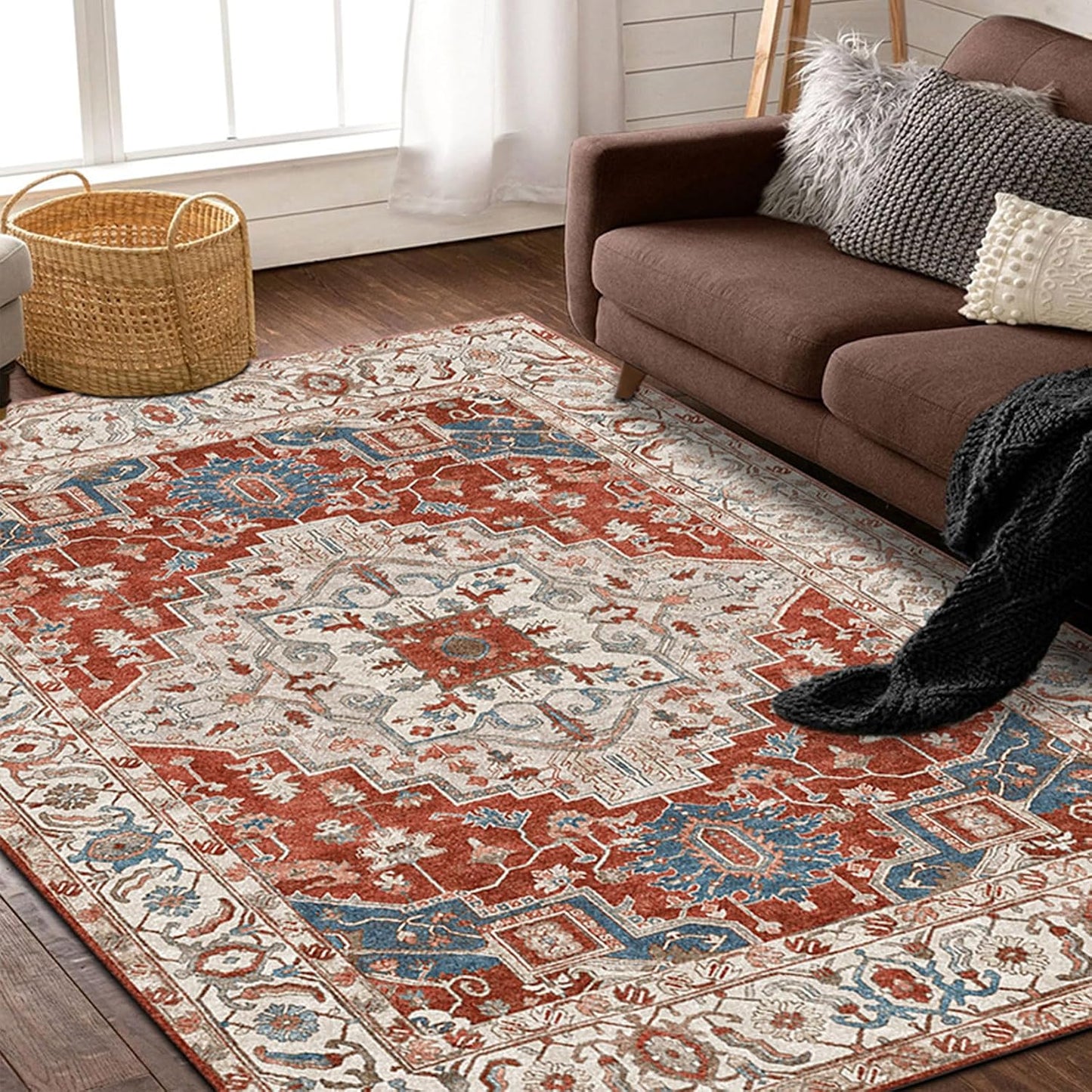 Retro Medallion Boho Persian Area Rug LD3