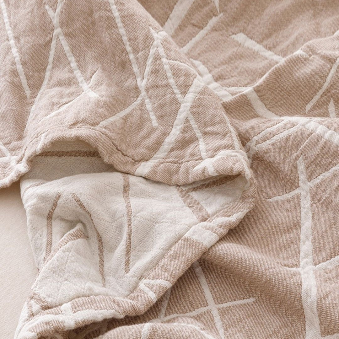 Warm Caramel Ultra Soft Coverlet Cotton 3 Layer Gauze Quilt LD32