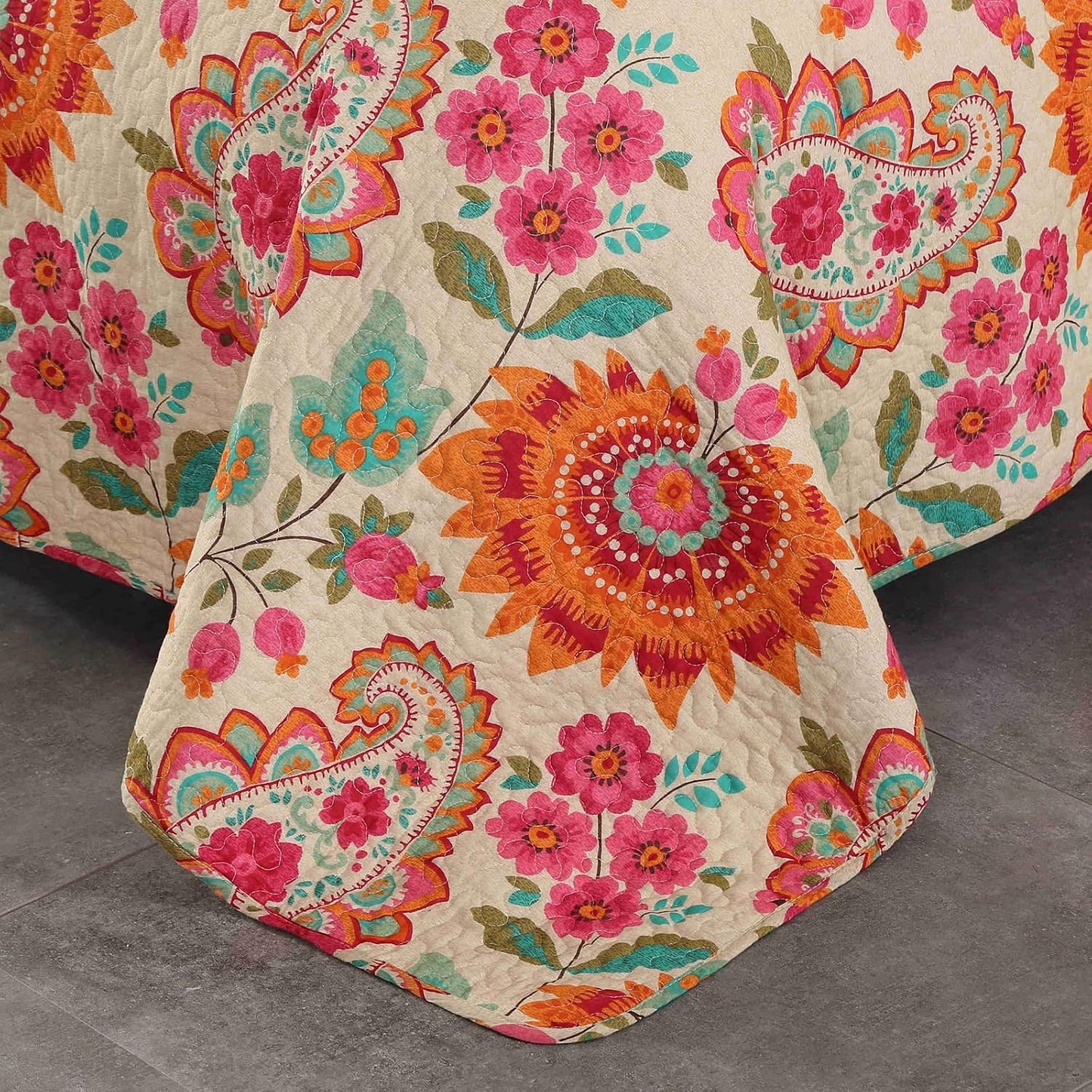 Boho Paisley Floral Cotton Handmade Quilt Set EM15