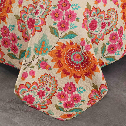 Boho Paisley Floral Cotton Handmade Quilt Set EM15