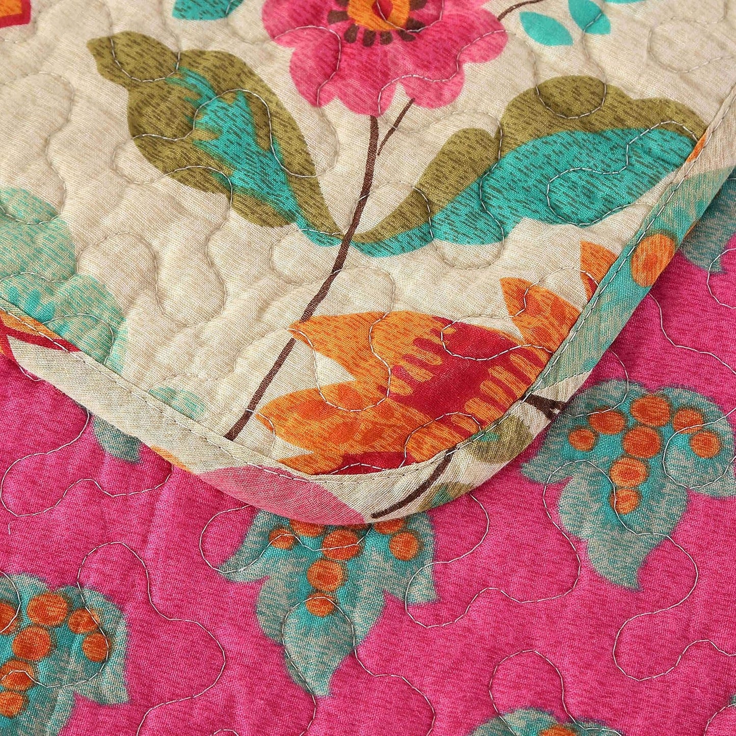 Boho Paisley Floral Cotton Handmade Quilt Set EM15