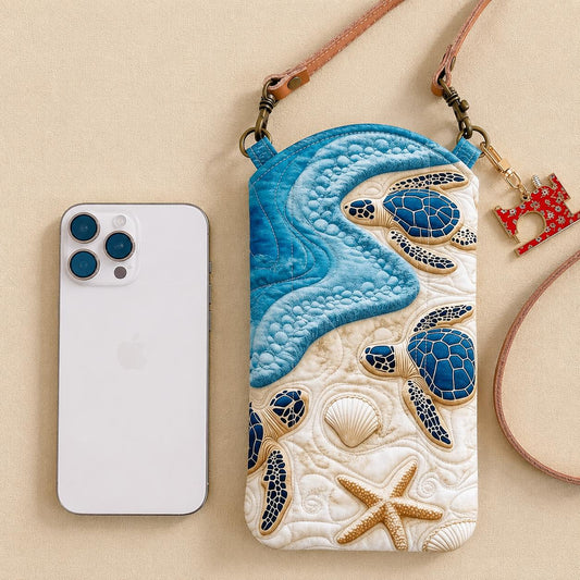 The Island Turtle Quilted Slim Phone Crossbody Bag LD11