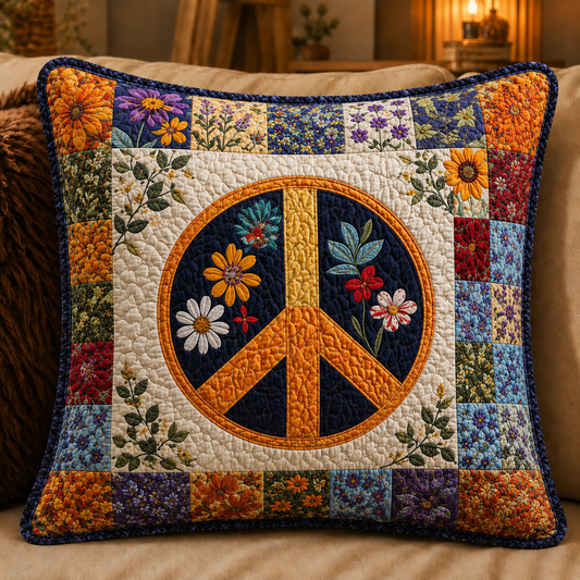 Circle Calm Quilted Pillow Cover QV12