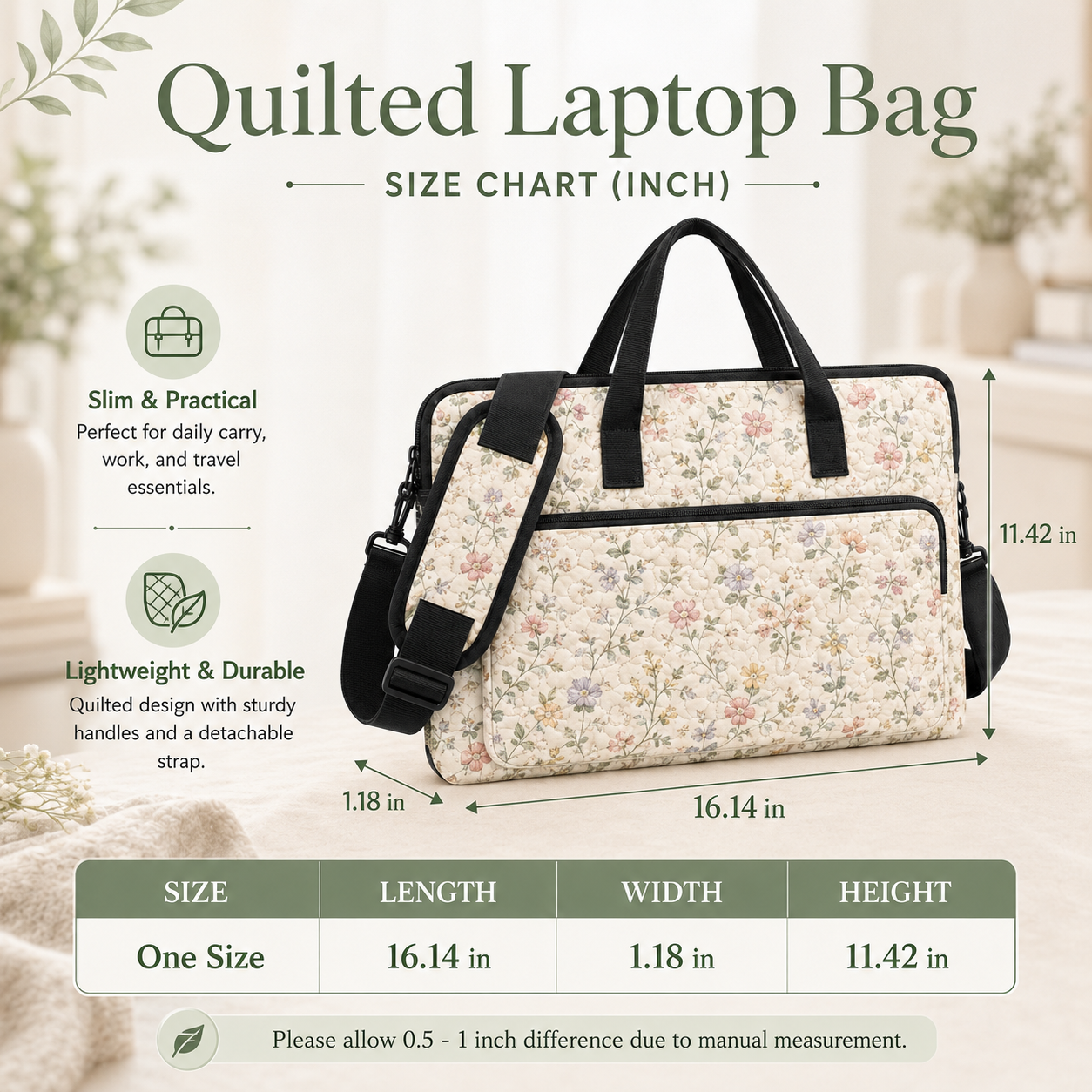 Sunrise & Wave Pattern Quilted Laptop Bag TP07