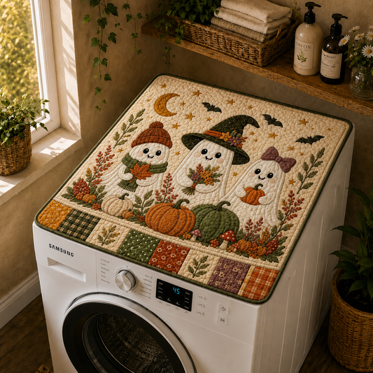 Cute Ghost Quilted Washing Machine Cover QV01QLTWMC