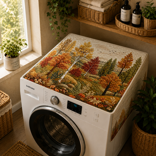Fall Forest Quilted Washing Machine Cover QV07QLTWMC
