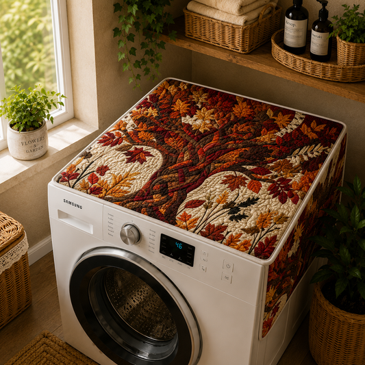 Autumn Leaves Quilted Washing Machine Cover QV09QLTWMC