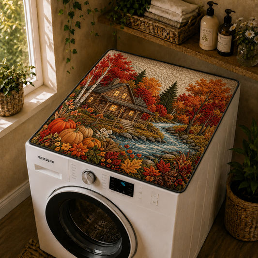 Fall Vibe Quilted Washing Machine Cover QV08QLTWMC