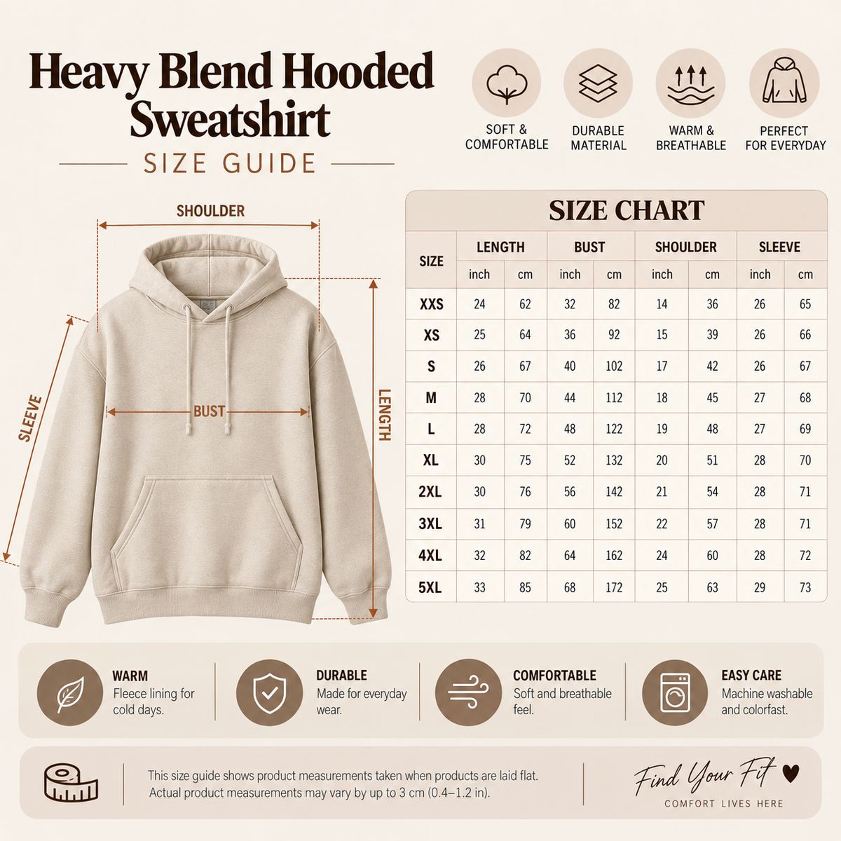 Vintage Camping Pattern Heavy Blend Hooded Sweatshirt LD05