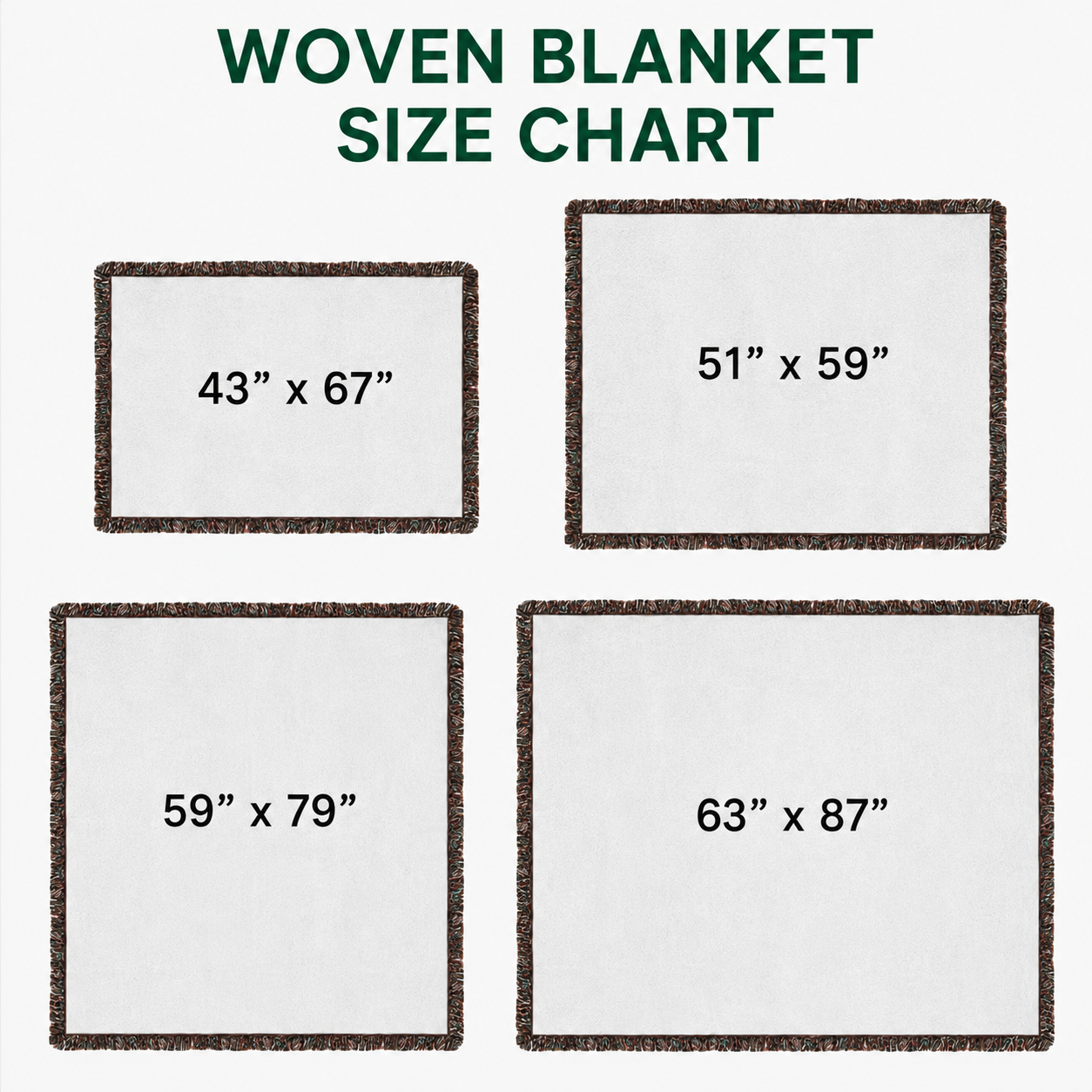 Green Botanical Woven Throw Blankets TN02