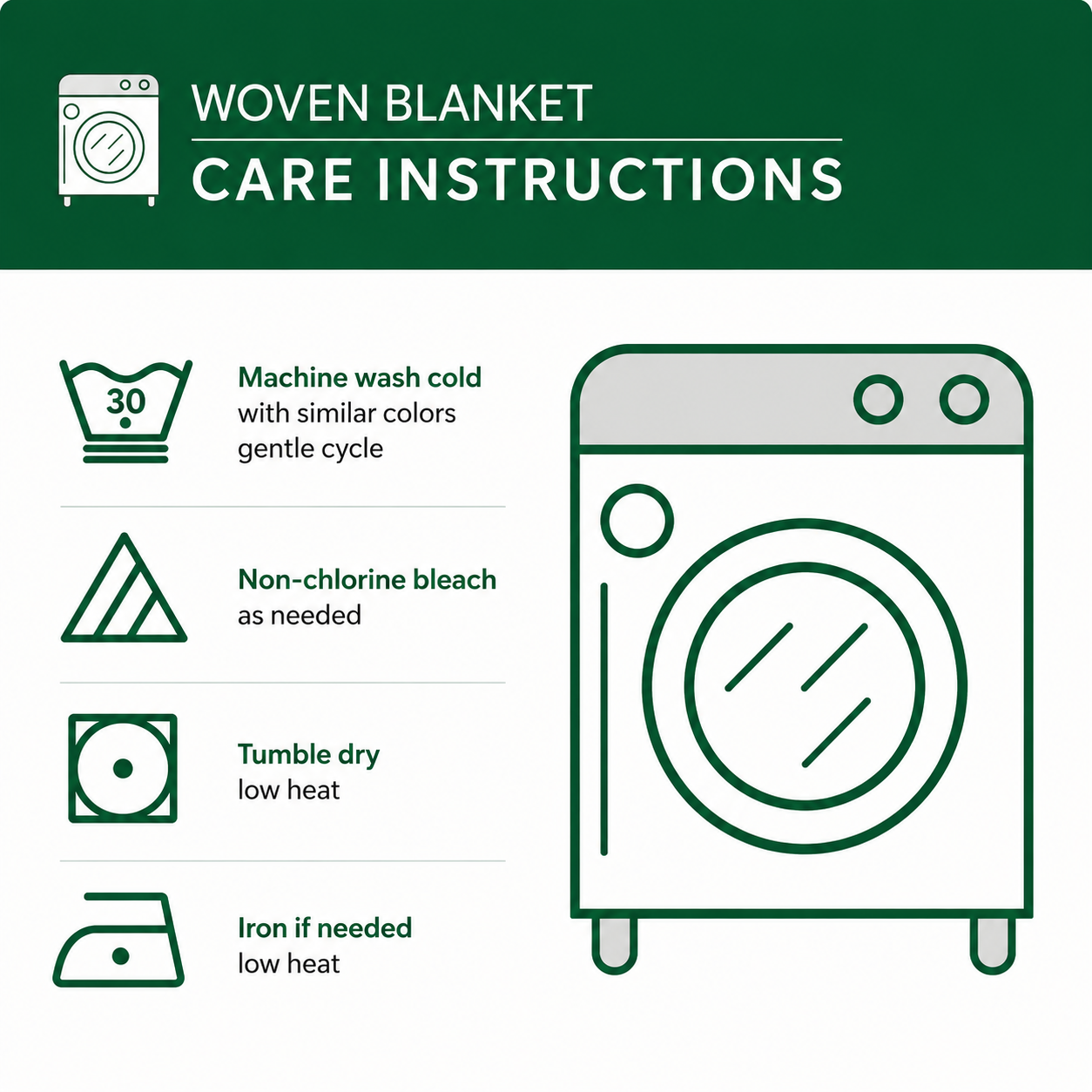 Green Botanical Woven Throw Blankets TN02