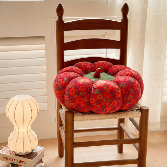 Muslin Cotton Pumpkin Seat Cushion & Lumbar Pillow EM26