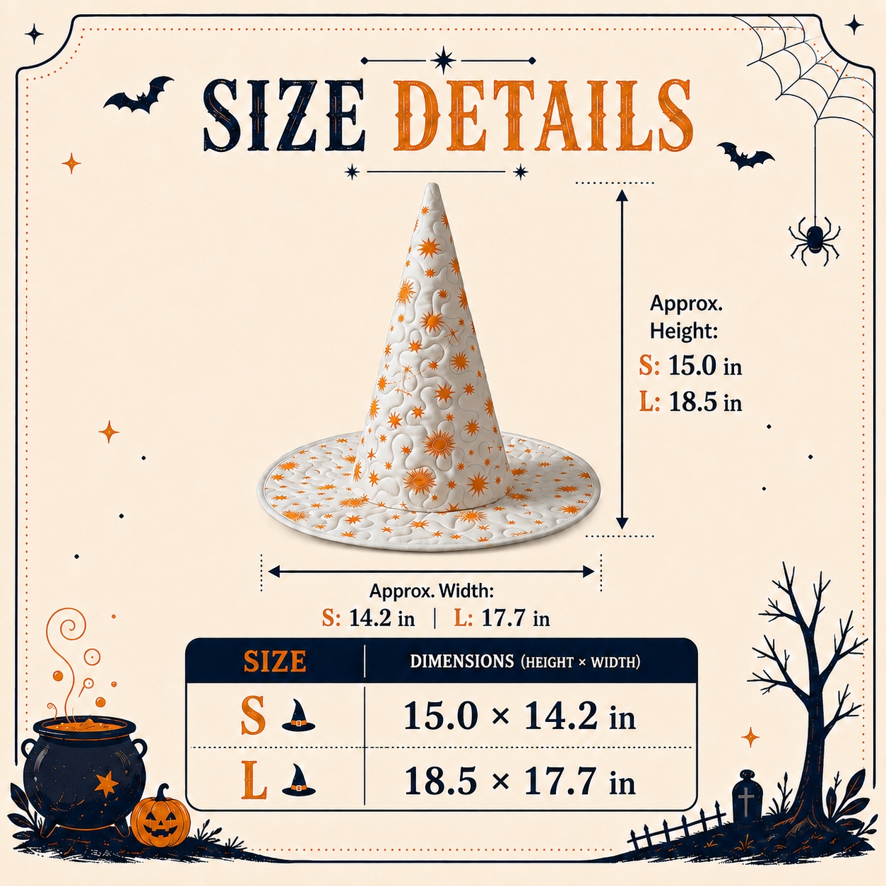 Ghost & Pumpkin Pattern Quilted Halloween Hat LD03