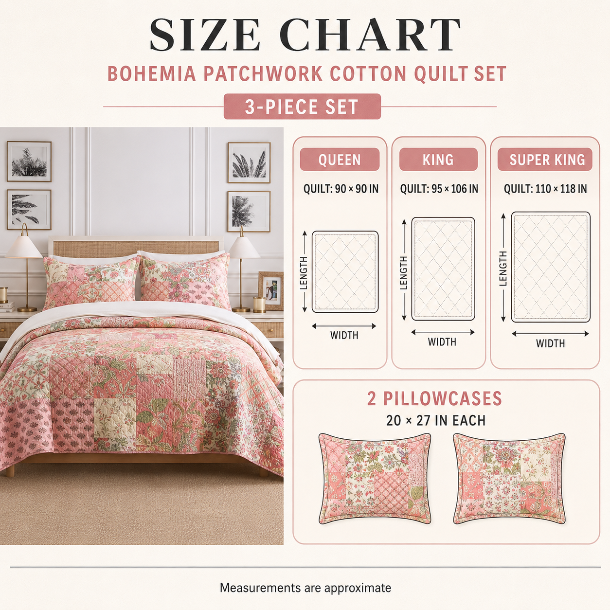 Bohe Patchwork Cotton Handmade Quilt Set EM10